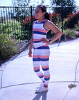 Navy Rose Stripe
