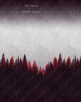 PRE ORDER - Red Violet Midnight Forest Tall Panel