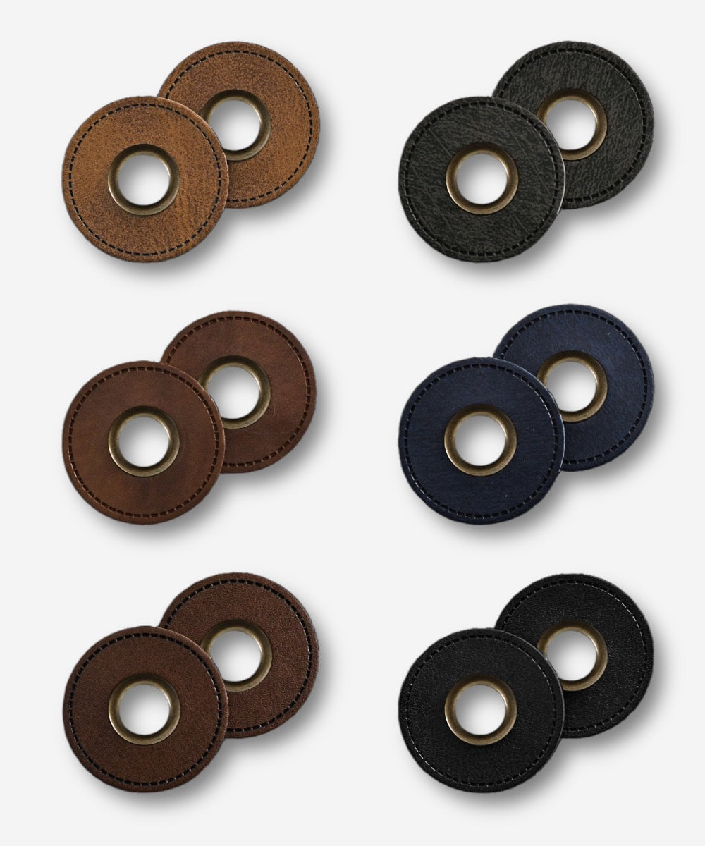 Faux Leather Eyelet Patch - Round – Blended Thread Fabrics