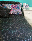 PRE ORDER - Rainbow Splatter Black Linen