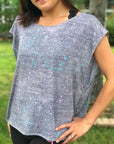 PRE ORDER - Rainbow Splatter Medium Grey Linen