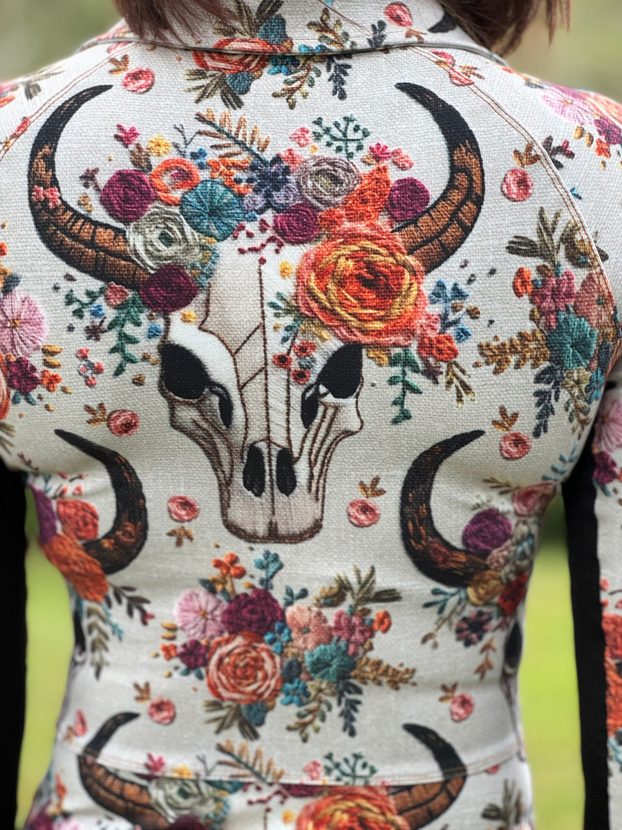 Embroidered Floral Skull