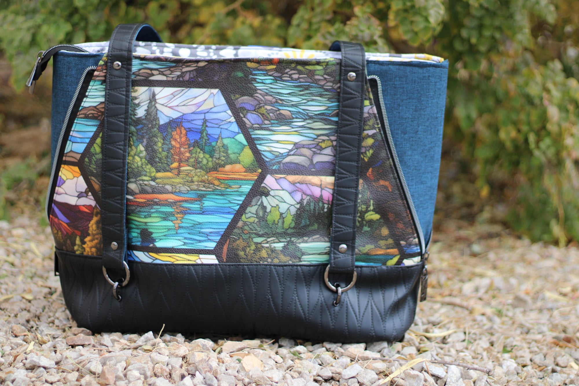 PRE ORDER - Hexagon Stained Glass Mountains