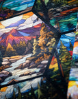 PRE ORDER - Hexagon Stained Glass Mountains