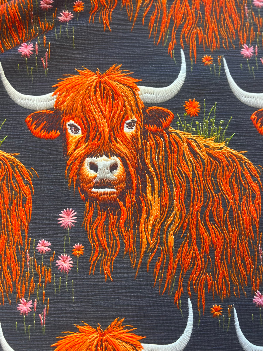 Embroidered Highland Cow