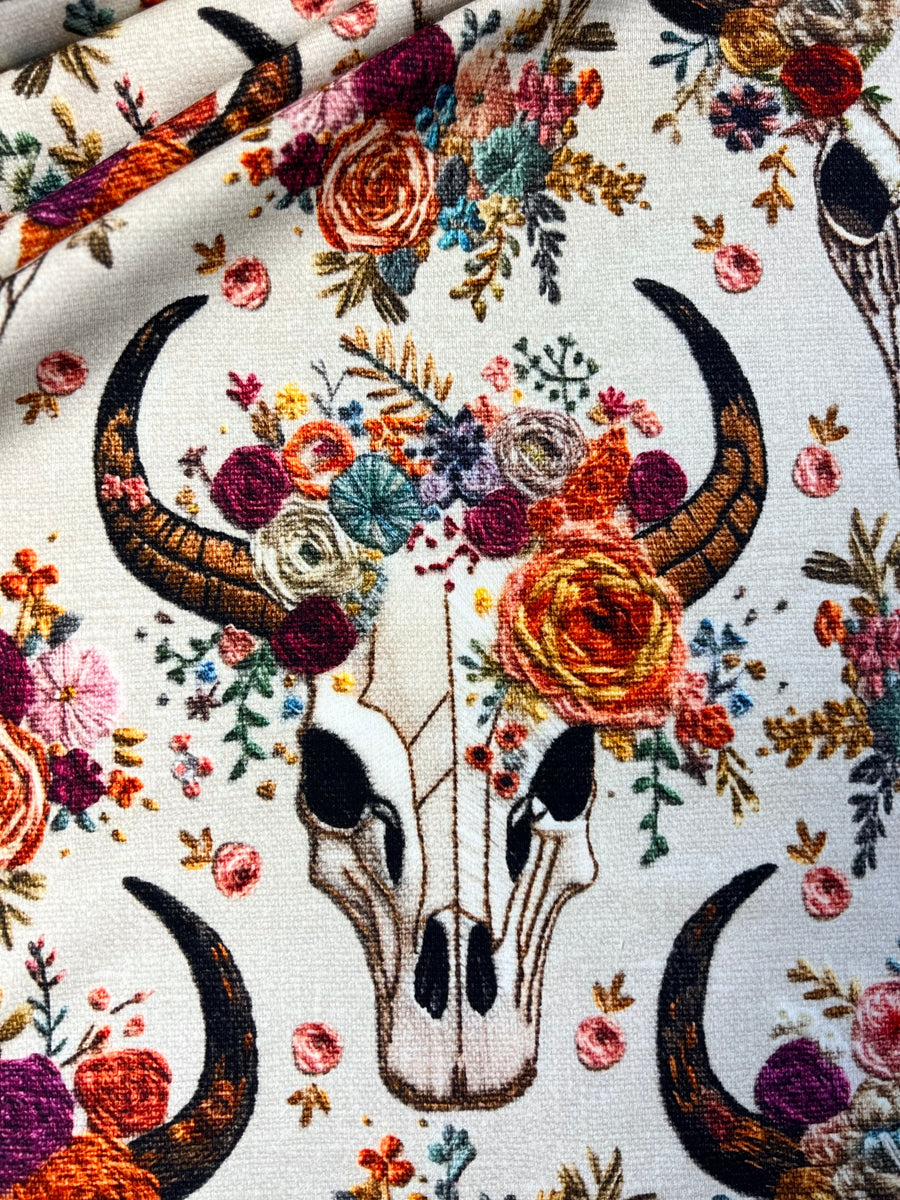 Embroidered Floral Skull