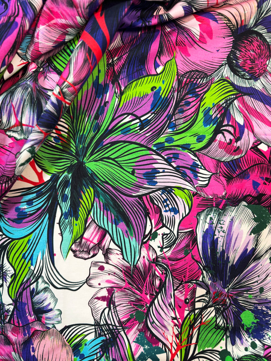 Neon Graffiti Floral