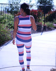 Navy Rose Stripe