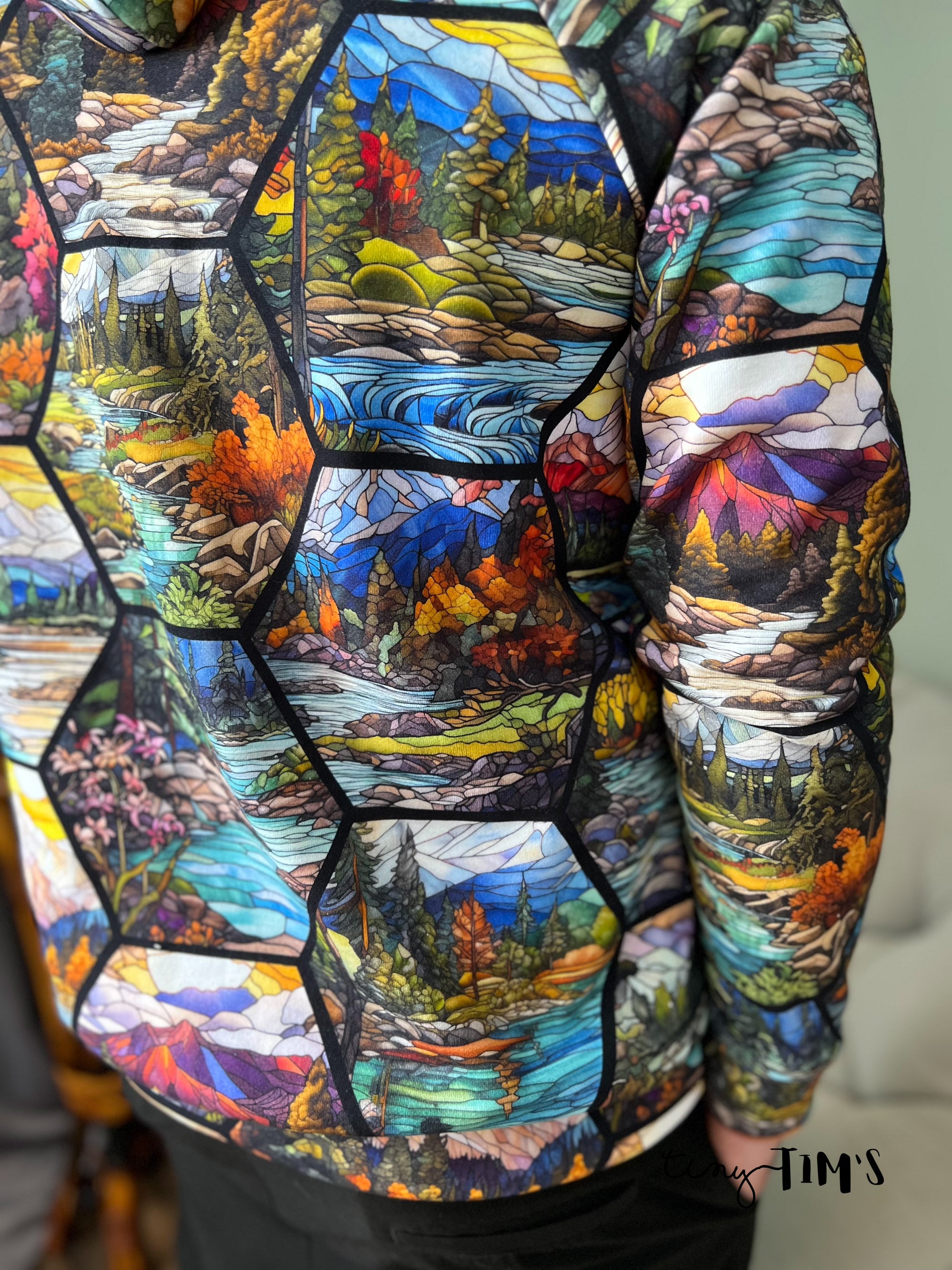 PRE ORDER - Hexagon Stained Glass Mountains