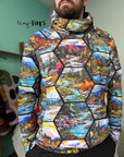 PRE ORDER - Hexagon Stained Glass Mountains