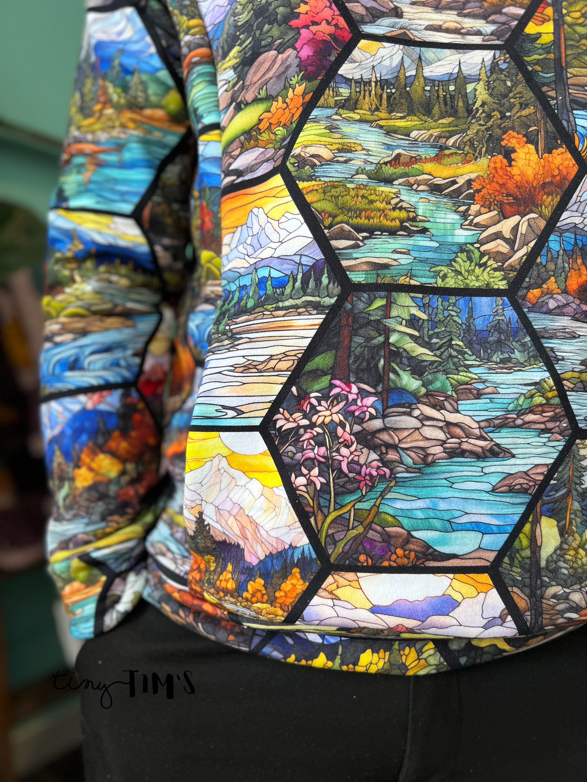 PRE ORDER - Hexagon Stained Glass Mountains