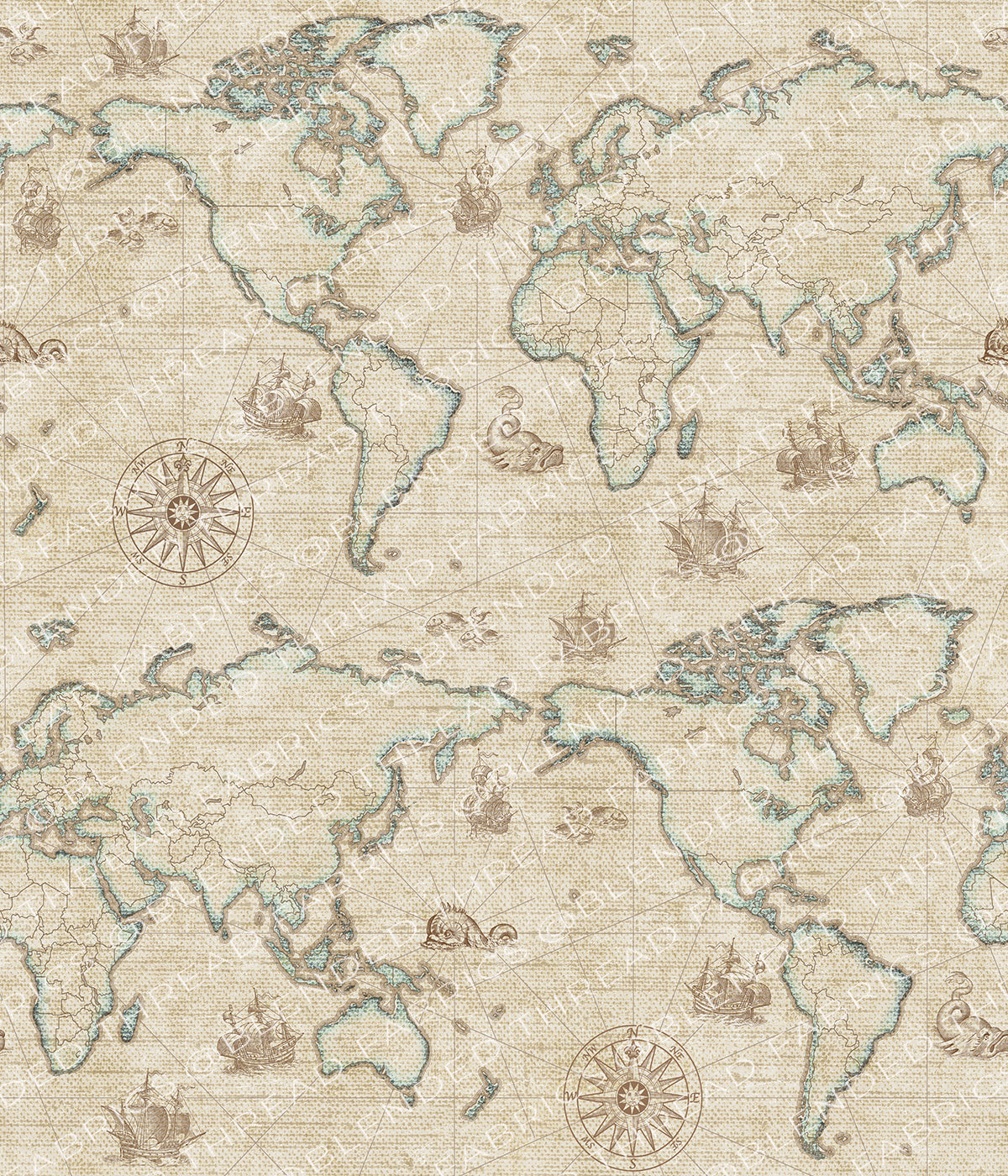 Map Thread PRE ORDER - Vintage Maps – Blended Thread Fabrics