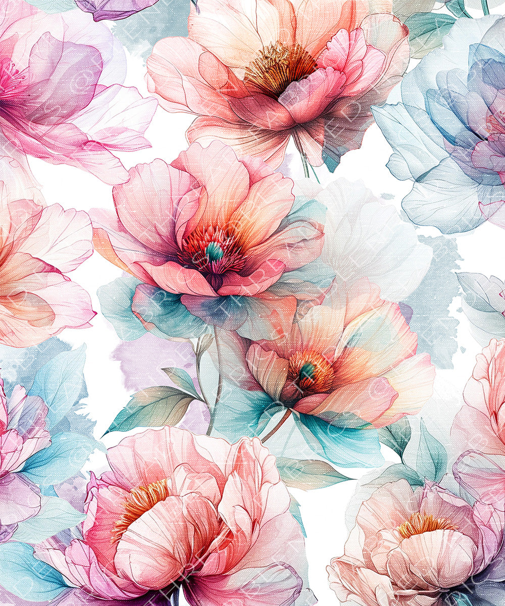 PRE ORDER - Abstract Peonies – Blended Thread Fabrics