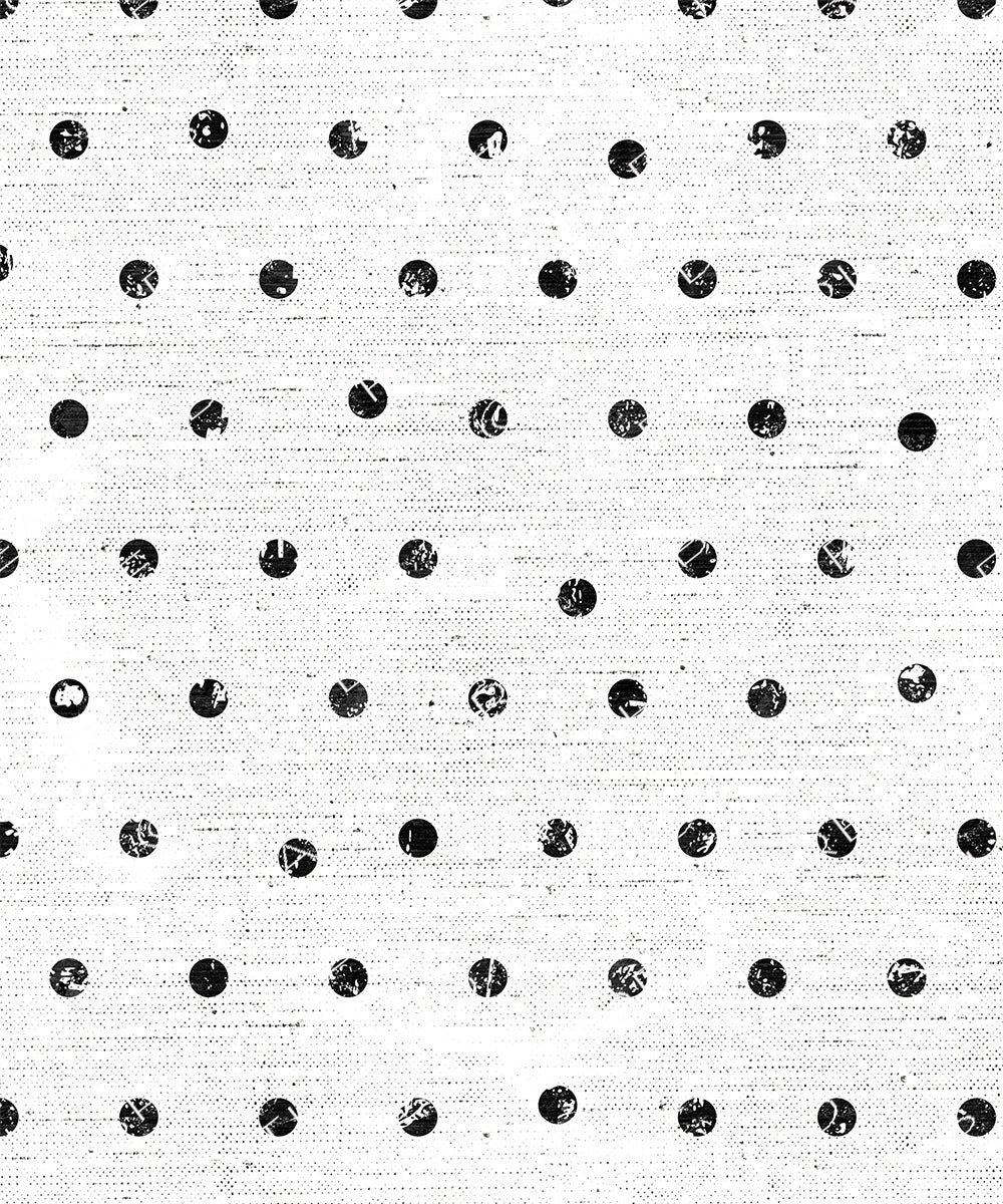 PRE ORDER - Black Grunge Dots On White – Blended Thread Fabrics