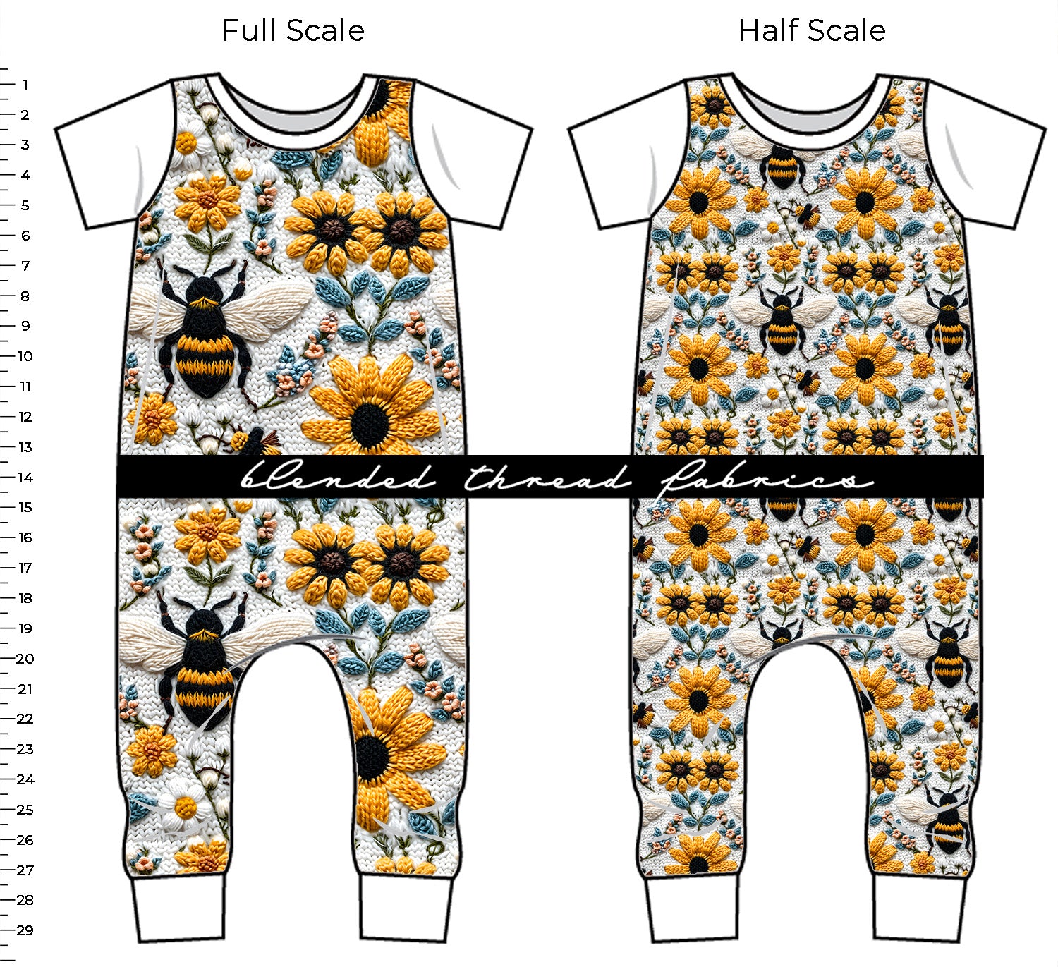 PRE ORDER - Embroidered Bees – Blended Thread Fabrics