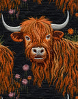 PRE ORDER - Embroidered Highland Cow