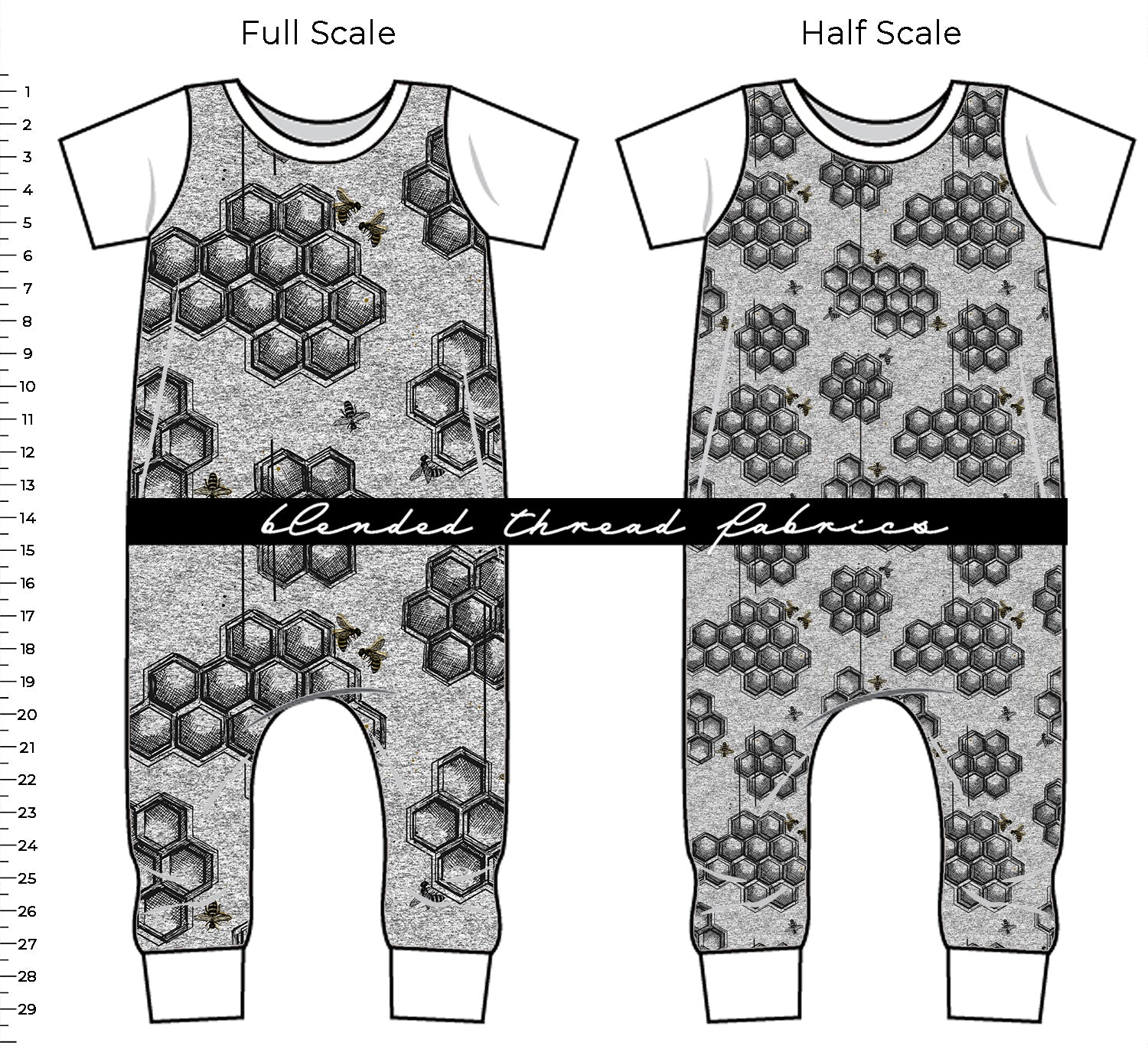 PRE ORDER - Monochrome Honeycomb – Blended Thread Fabrics