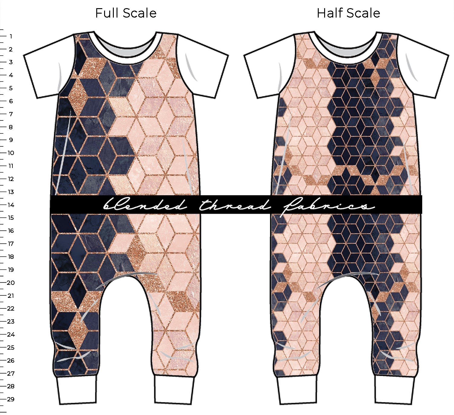 PRE ORDER - Navy Rose Geo – Blended Thread Fabrics