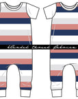 Navy Rose Stripe