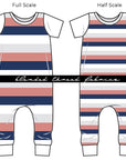 PRE ORDER - Navy Rose Stripe