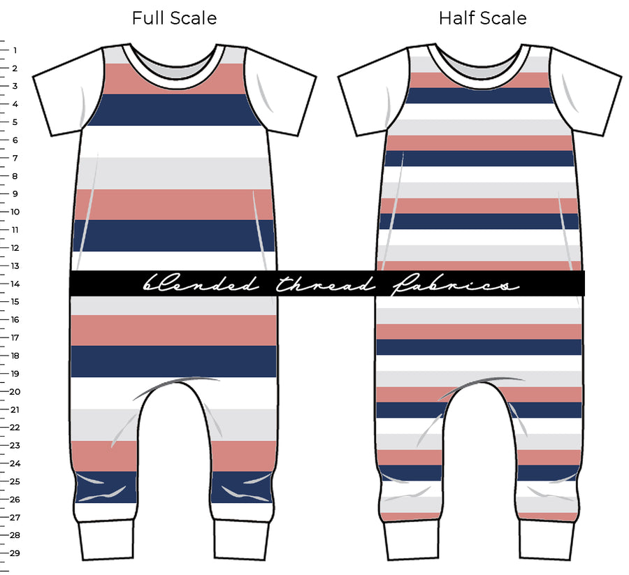 PRE ORDER - Navy Rose Stripe