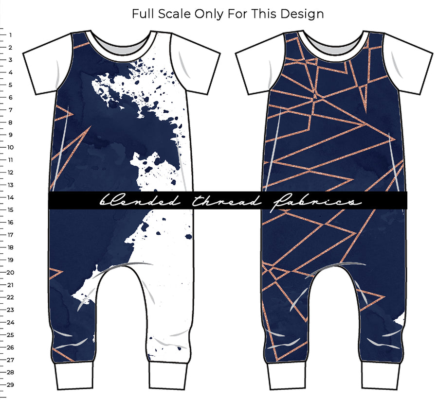 PRE ORDER - Navy Splash Double Border