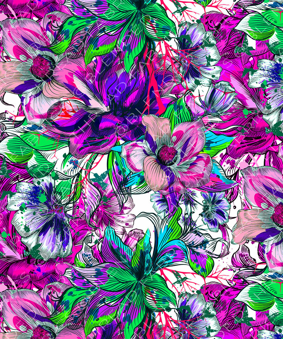 Neon Graffiti Floral