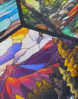 PRE ORDER - Hexagon Stained Glass Mountains