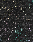 PRE ORDER - Rainbow Splatter Black Linen