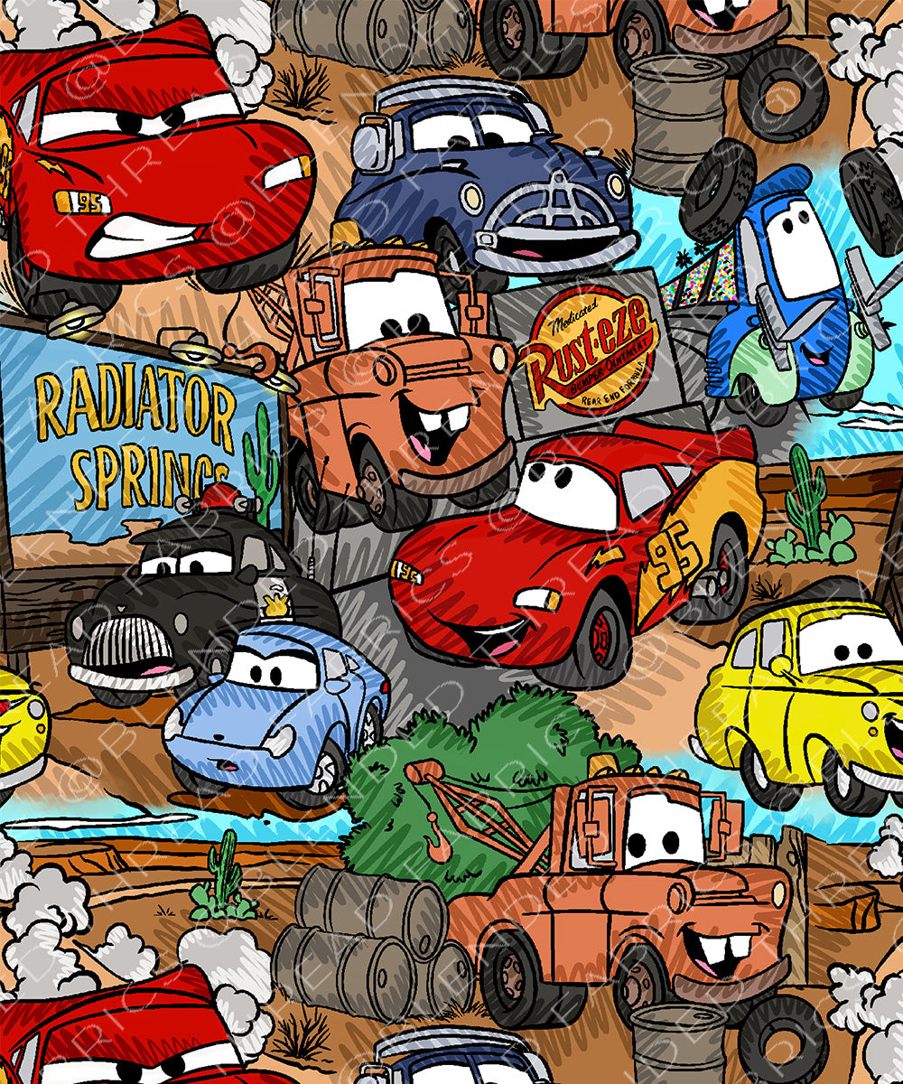 PRE ORDER - Cartoon Sketchy Cars