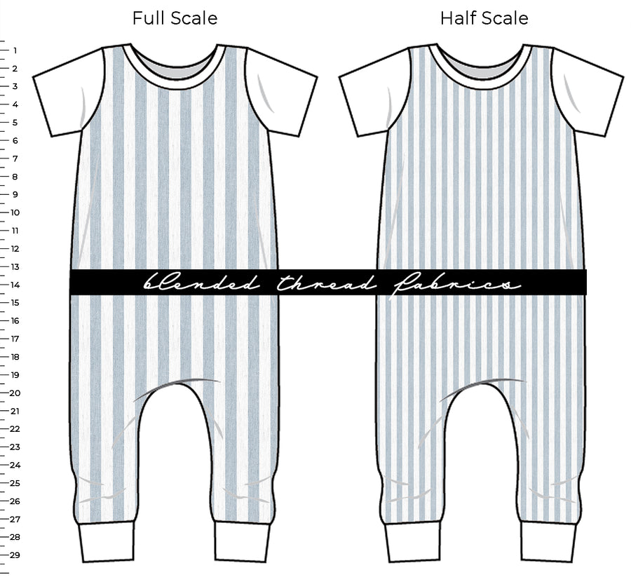 PRE ORDER - Vertical Blue Linen Stripe